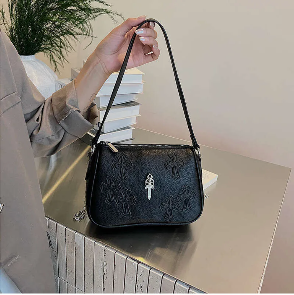 Elegant Sword Embroidery Crossbody Bag