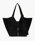 Genuine Leather Shopper - Black & Bronze