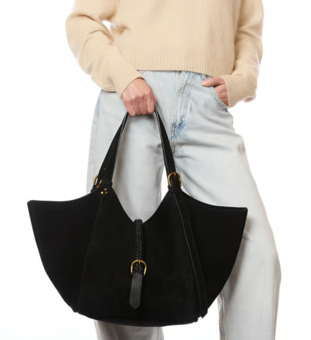 Genuine Leather Shopper - Black & Bronze